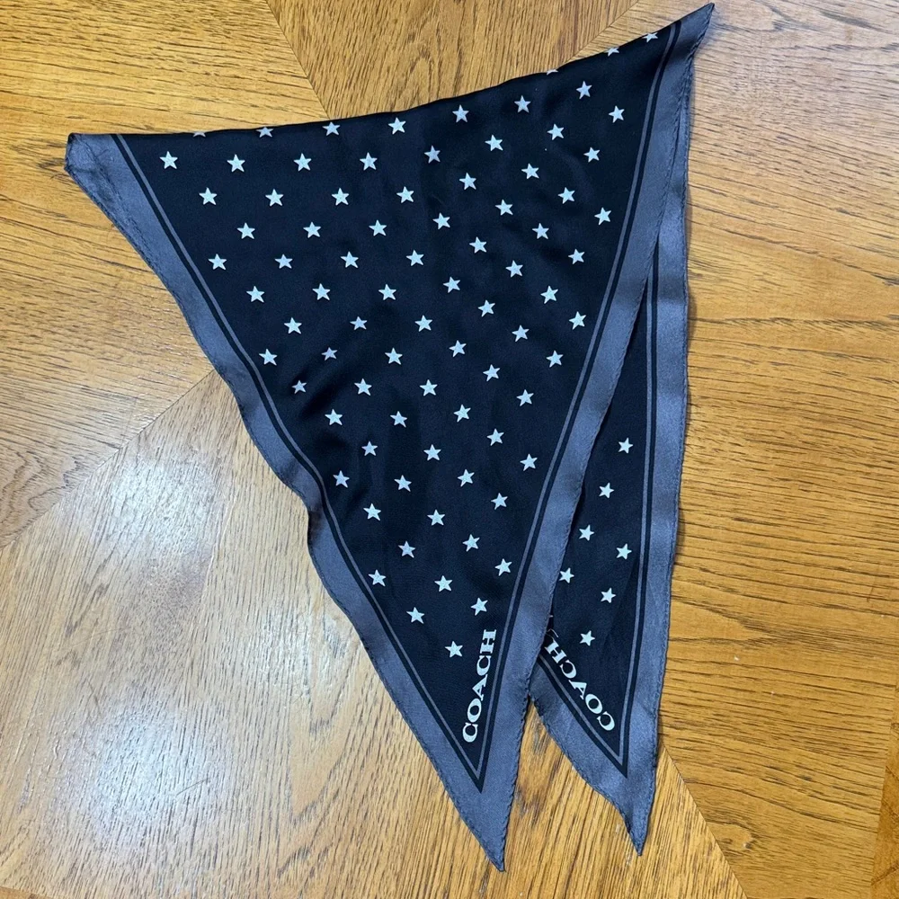 COACH STAR PRINT SILK DIAMOND SCARF
